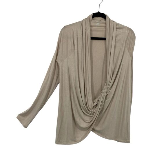 Savvi Beige Convertible Wrap Cardigan Women Size M/L Pyla Long Sleeve - Picture 1 of 10